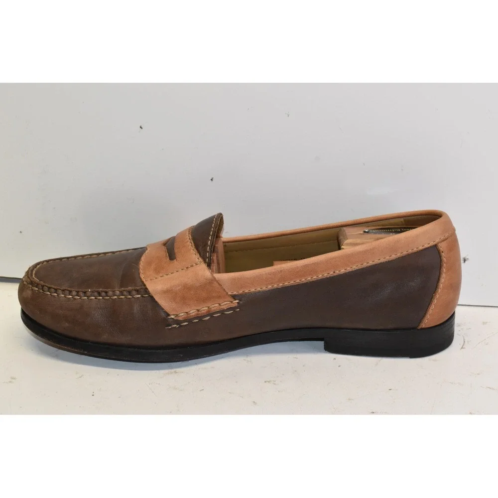 Cole Haan Penny Loafers Brown Mens Size 11 Two Tone Leather Dress Shoes Slip-On